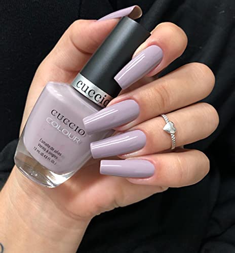 Cuccio Longing For London | Colour Pale Violet with Gray Undertone | 13ml | Long Lasting, Glossy, Vegan | Parben Free | No Yellowing | FREE from harmful Chemicals