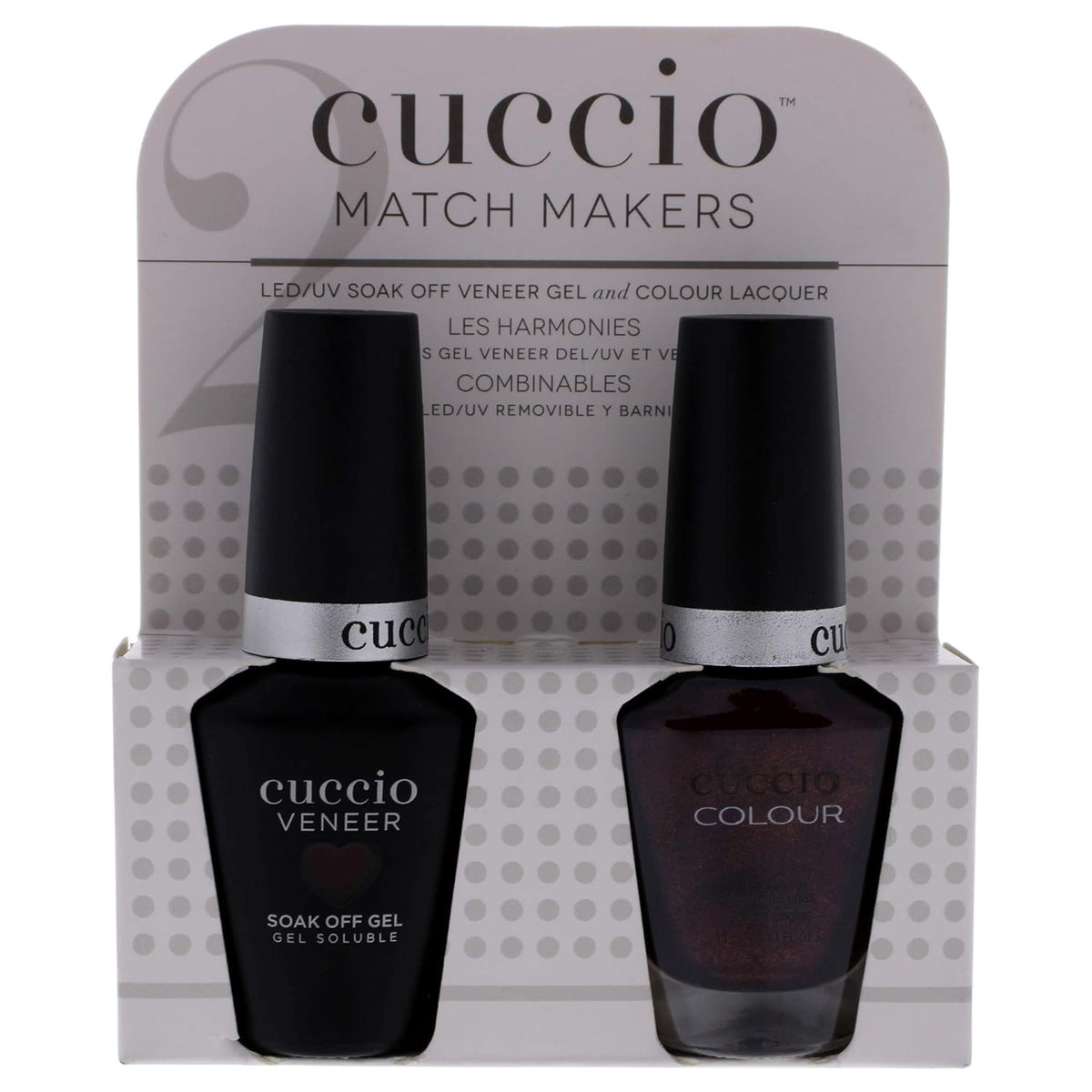 Cuccio Matchmaker - Colour Nail Lacquer & Veneer Gel Polish - Beijing Night Glow - For Manicures & Pedicures, Full Coverage - Long Lasting, High Shine - Cruelty, Formaldehyde & Toluene Free - 2 pc