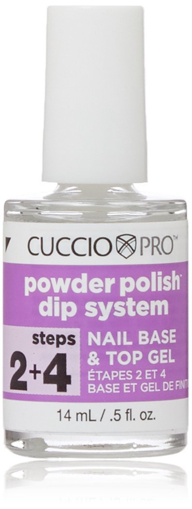 Step 2 + 4 Nail Base & Top Gel: Cuccio Pro Powder Polish Dip System.