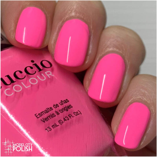 Cuccio Dragonfruit Sorbet | Colour bright barbie pink crème | 13ml | Long Lasting, Glossy, Vegan | Parben Free | No Yellowing | FREE from harmful Chemicals