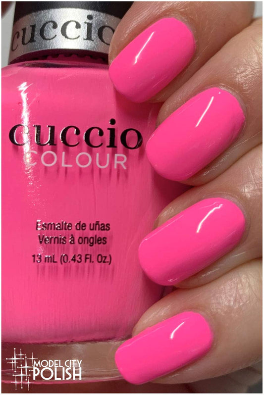 Cuccio Dragonfruit Sorbet | Colour bright barbie pink crème | 13ml | Long Lasting, Glossy, Vegan | Parben Free | No Yellowing | FREE from harmful Chemicals