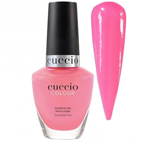 Cuccio Punch Sorbet | Colour vivid bubblegum pink crème | 13ml | Long Lasting, Glossy, Vegan | Parben Free | No Yellowing | FREE from harmful Chemicals