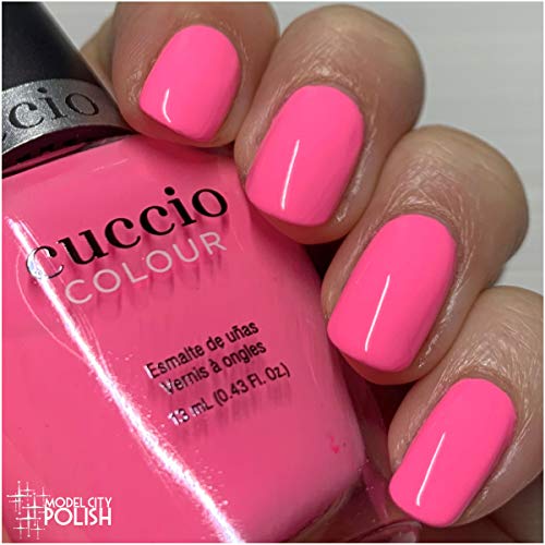 Cuccio Punch Sorbet | Colour vivid bubblegum pink crème | 13ml | Long Lasting, Glossy, Vegan | Parben Free | No Yellowing | FREE from harmful Chemicals