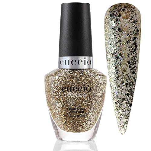 Cuccio Straighten Your Crown | Glitter Nail Polish | 13ml | Long Lasting, Glossy, Vegan | Paraben Free | No Yellowing | FREE from Harmful Chemicals