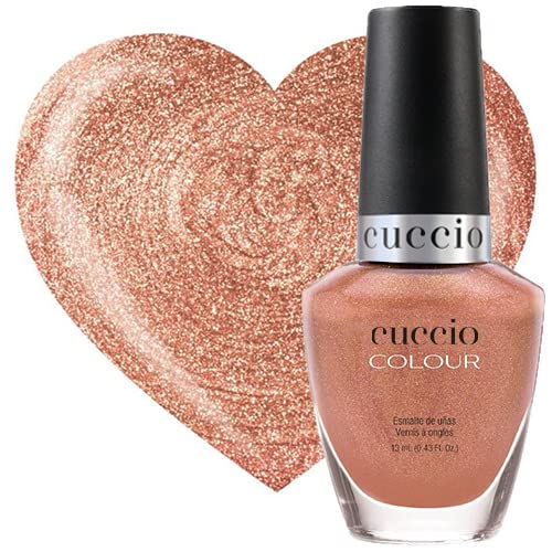 Cuccio Rose Gold Slippers | Shimmer Nail Polish | 13ml | Long Lasting, Glossy, Vegan | Paraben Free | No Yellowing | FREE from Harmful Chemicals