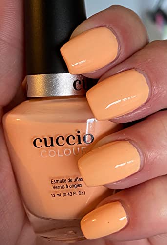 Cuccio Peach Sorbet | Pastel Nail Polish | 13ml | Long Lasting, Glossy, Vegan | Paraben Free | No Yellowing | FREE from Harmful Chemicals