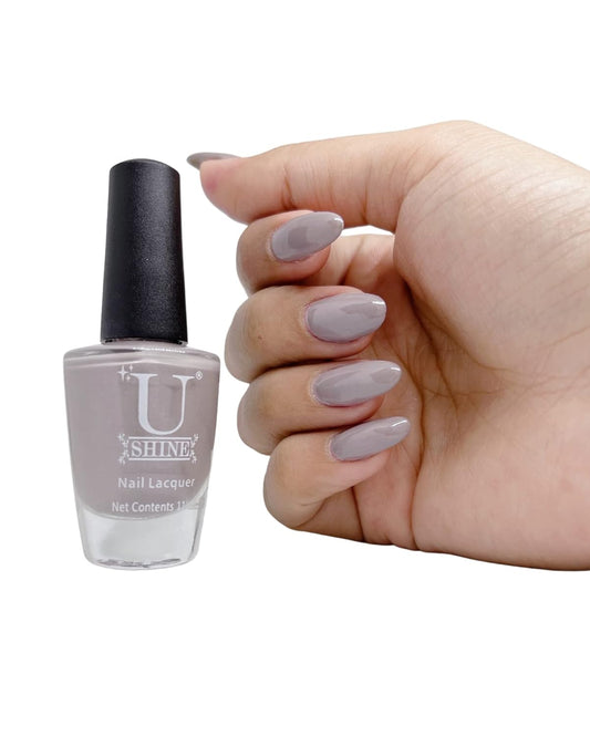 U Shine Dress me Nude |Violet Grey Glossy |11ml |No Paraben, Nail Yellowing, Chipping, Cracking & Long Wear | Vegan & FREE from Harmful Chemicals