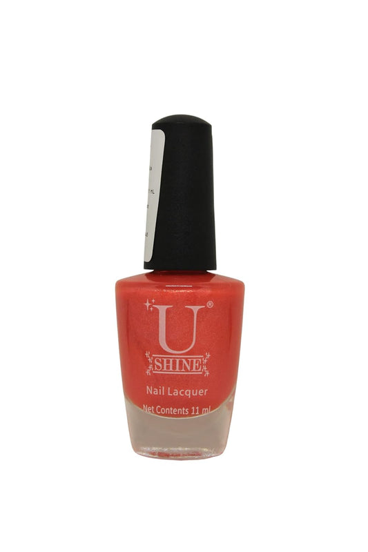 U Shine Coral Necklace |Coral Shimmer |11ml |No Paraben, Nail Yellowing, Chipping or Cracking & Long Wear | Vegan & FREE from Harmful Chemicals