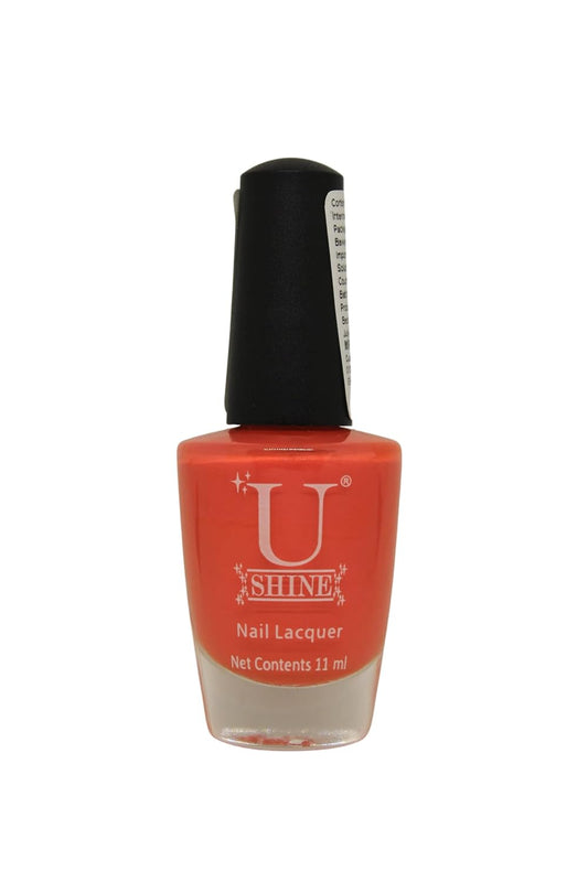 U Shine Orange Kiss |Coral Glossy Rainbow |11ml |No Paraben, Nail Yellowing, Chipping or Cracking & Long Wear | Vegan & FREE from Harmful Chemicals