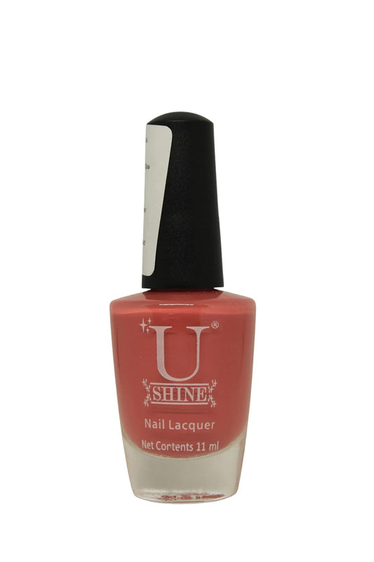 U Shine Coral Shine|Peach|Glossy|11ml |No Paraben, Nail Yellowing, Chipping or Cracking & Long Wear | Vegan & FREE from Harmful Chemicals